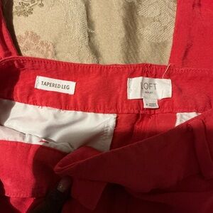 LOFT Vibrant Red Tapered Pants